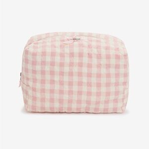 NWT For Love And Lemons Pink Gingham Cosmetic Bag